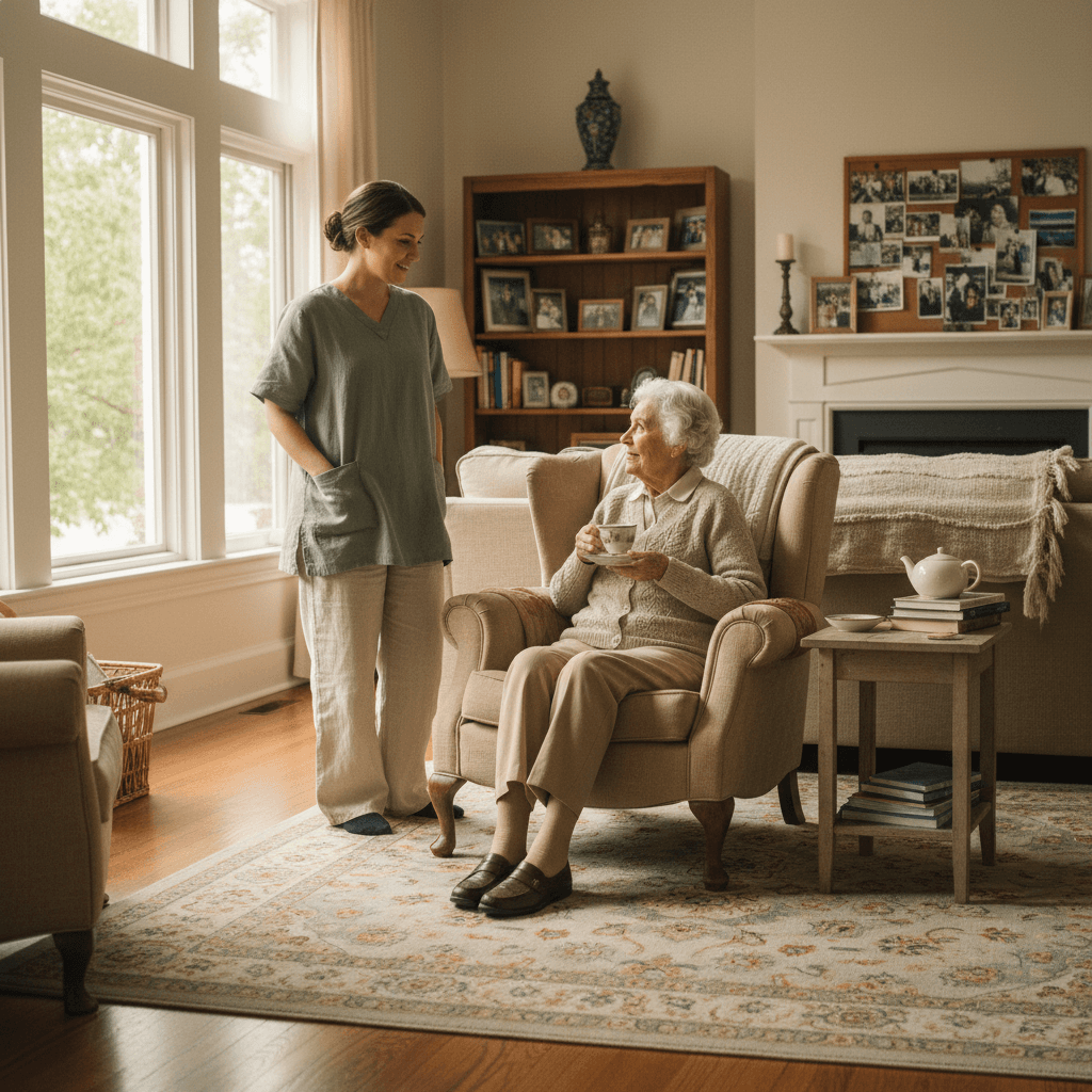 Companion visit in a senior's home