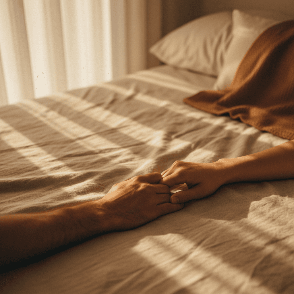 Hands in warm greeting, representing trust and companionship